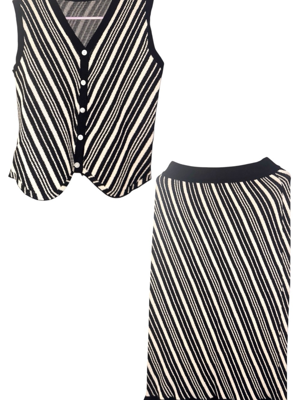 Striped Black & White Knit Skirt - Versatile Women's Skirt